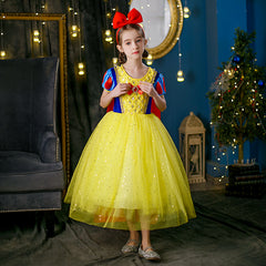 New Girl Costume Dresses Snow White Lace Up Princess Cosplay Party Holiday Birthday Fancy