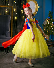 New Girl Costume Dresses Snow White Lace Up Princess Cosplay Party Holiday Birthday Fancy