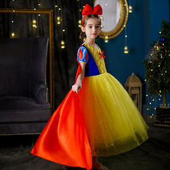 New Girl Costume Dresses Snow White Lace Up Princess Cosplay Party Holiday Birthday Fancy