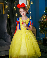 New Girl Costume Dresses Snow White Lace Up Princess Cosplay Party Holiday Birthday Fancy