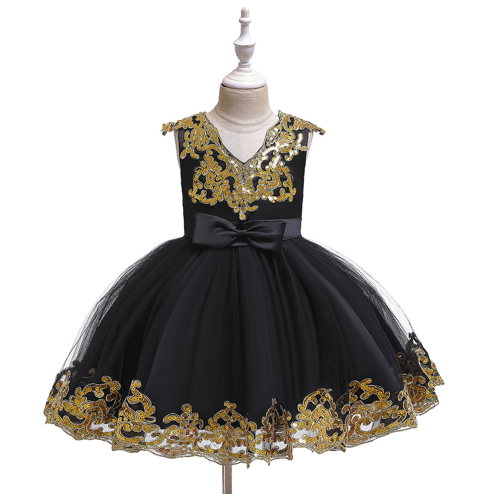 New Baby Little Toldder Kids Sequins Girl Dresses For Wedding Bridesmaid Princess Party Graduation