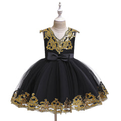 New Baby Little Toldder Kids Sequins Girl Dresses For Wedding Bridesmaid Princess Party Graduation