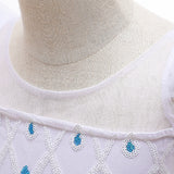 Frozen 2 Girls Elsa Princess Knee Length Tulle Cosplay Costume Dresses with Cape For Party Holidays