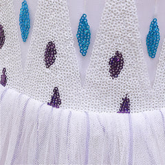 Frozen 2 Girls Elsa Princess Knee Length Tulle Cosplay Costume Dresses with Cape For Party Holidays