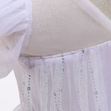 Frozen 2 Girls Elsa Princess Knee Length Tulle Cosplay Costume Dresses with Cape For Party Holidays