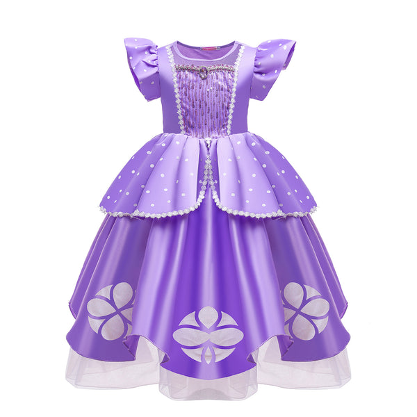 sofia the first dresses Flower Girls New Princess Costume Dresses For – ilovethedress Trending White Dresses 23.75 Waist Sequin Ruffled Slit Dress Color:Black, White