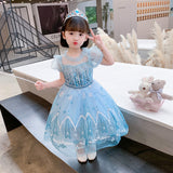 Frozen Princess Elsa Dress Girl Costume Dresses For Cosplay Party Birthday Holiday