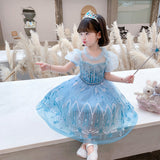 Frozen Princess Elsa Dress Girl Costume Dresses For Cosplay Party Birthday Holiday