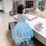 Frozen Princess Elsa Dress Girl Costume Dresses For Cosplay Party Birthday Holiday