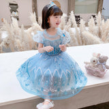 Frozen Princess Elsa Dress Girl Costume Dresses For Cosplay Party Birthday Holiday