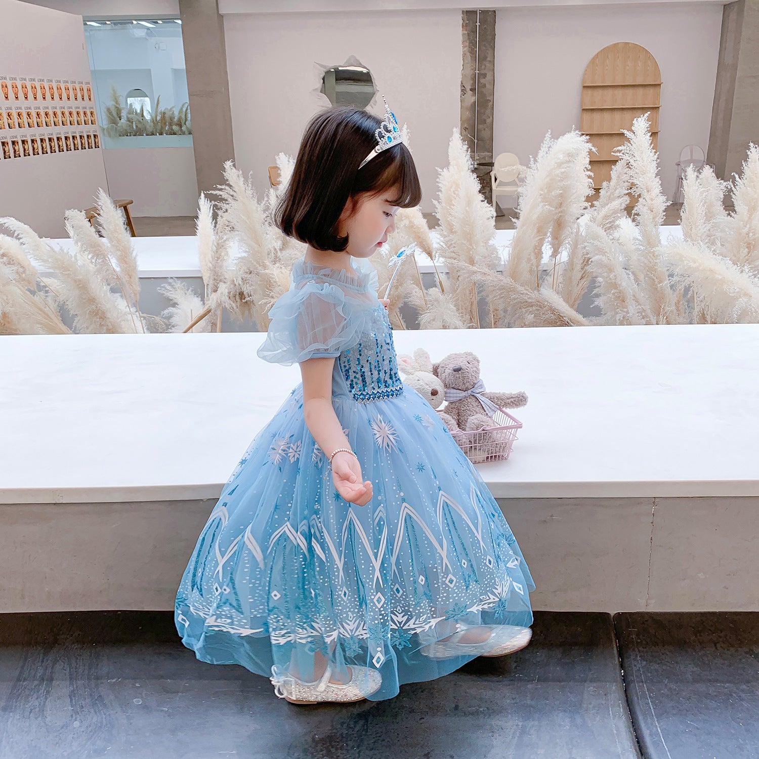 Frozen Princess Elsa Dress Girl Costume Dresses For Cosplay Party Birthday Holiday