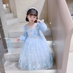 Frozen Princess Elsa Dress Birthday Girl Costume Dresses For Cosplay Party Holiday