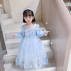 Frozen Princess Elsa Dress Birthday Girl Costume Dresses For Cosplay Party Holiday