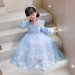 Frozen Princess Elsa Dress Birthday Girl Costume Dresses For Cosplay Party Holiday
