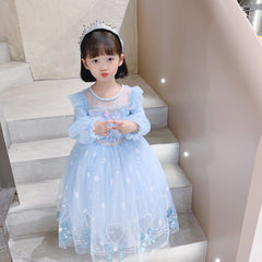 Frozen Princess Elsa Dress Birthday Girl Costume Dresses For Cosplay Party Holiday