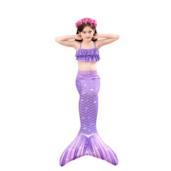 Girl Costume Mermaid Swimsuit Princess Bikini Set 3 Pieces Bathing Suit