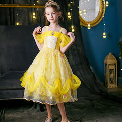 New Girl Costume Dresses Aurora Lace Up Princess Cosplay Party Holiday Birthday Fancy