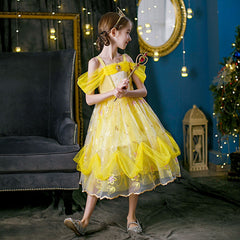 New Girl Costume Dresses Aurora Lace Up Princess Cosplay Party Holiday Birthday Fancy