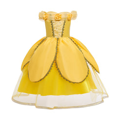 New Girl Costume Dresses Belle Princess Cosplay Lace Up Birthday Party Holiday Fancy