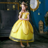 New Girl Costume Dresses Belle Princess Cosplay Lace Up Birthday Party Holiday Fancy