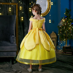 New Girl Costume Dresses Belle Princess Cosplay Lace Up Birthday Party Holiday Fancy