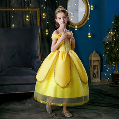 New Girl Costume Dresses Belle Princess Cosplay Lace Up Birthday Party Holiday Fancy