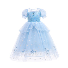 Frozen 2 Girl Princess Elsa Costume Dress With Cape For Birthday Holiday