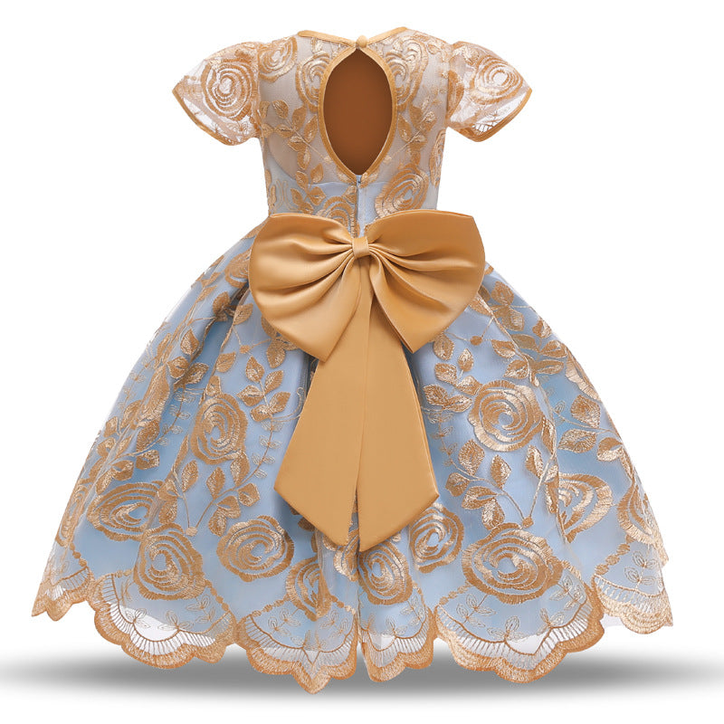 Flower Girl Dresses Toddler Kids Lace Princess Kids Formal Wedding Birthday Holiday Party