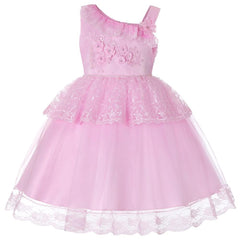 Flower Girl Dresses Lace Cute Princess Kids Formal Wedding Birthday Holiday Party