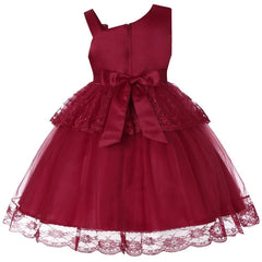 Flower Girl Dresses Lace Cute Princess Kids Formal Wedding Birthday Holiday Party