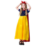 New Princess Snow White Girl Costume Dress With Cape Cosplay Party Halloween