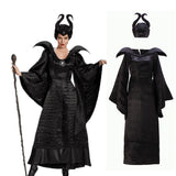 Women's Maleficent Wicked Witch Costume Dark Queen Halloween Dress For Adult