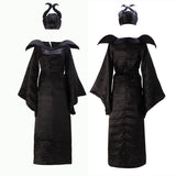 Women's Maleficent Wicked Witch Costume Dark Queen Halloween Dress For Adult