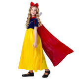 New Princess Snow White Girl Costume Dress With Cape Cosplay Party Halloween