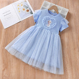 Elsa Bow New Girl Lace Dress Toddler Princess Costume For Casual Wear Holiday Birthday Party