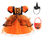 Witch Cosplay Girl Costume Dress Set For Party Holiday Halloween Masquerade