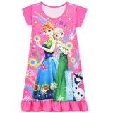 Frozen Elsa Olaf Anna Nightgown Flowers Pajama For Girls