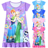 Frozen Elsa Olaf Anna Nightgown Flowers Pajama For Girls