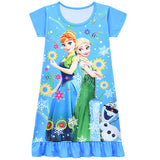 Frozen Elsa Olaf Anna Nightgown Flowers Pajama For Girls