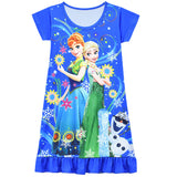 Frozen Elsa Olaf Anna Nightgown Flowers Pajama For Girls