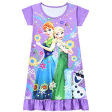 Frozen Elsa Olaf Anna Nightgown Flowers Pajama For Girls