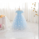 Frozen Princess New Elsa Costume Girl Dress With Cape For Holiday Cosplay Halloween Party
