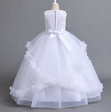 Flower Girl Dress Bow Wedding Dress  Sequins Princess Dress Birthday Costume Party Holiday