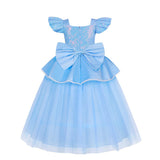 New Girl Princess Rapunzel Belle Cinderella Costume Dresses For Cosplay Halloween Party