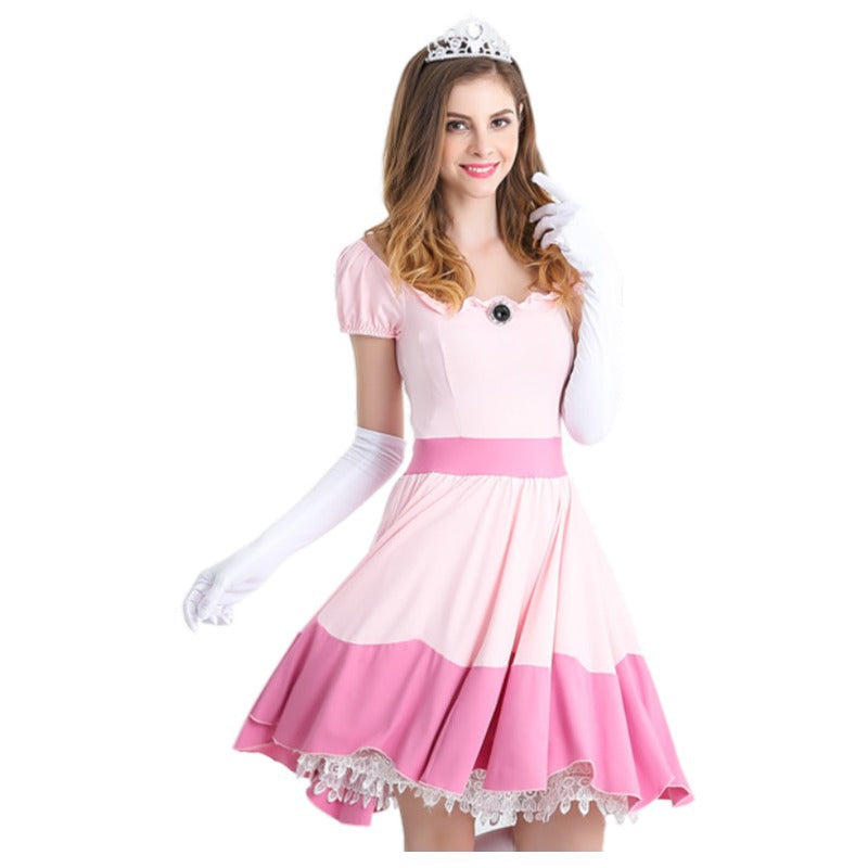 Super Mario Daisy Princess Woman Costume Dresses Adult Cosplay