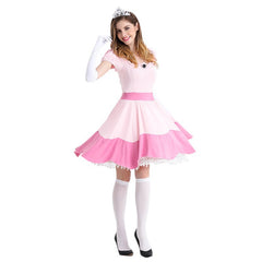 Super Mario Daisy Princess Woman Costume Dresses Adult Cosplay