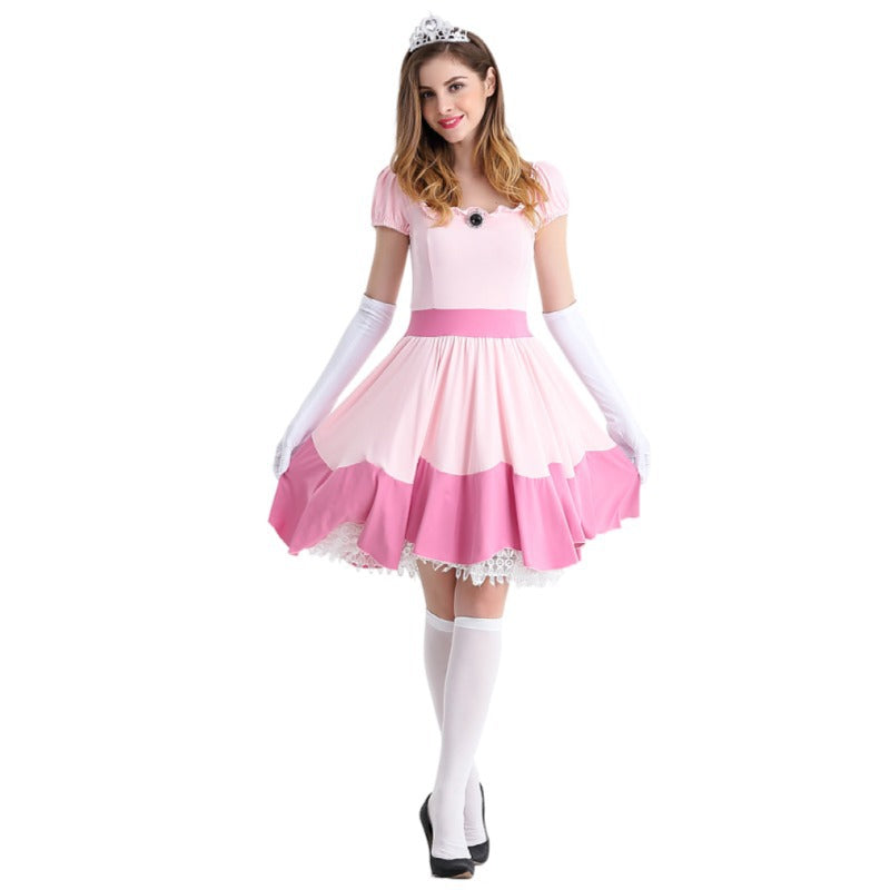 Super Mario Daisy Princess Woman Costume Dresses Adult Cosplay
