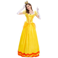 Super Mario Daisy Princess Woman Costume Dresses Cosplay Halloween