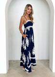 Women Summer Vacation Spaghetti Strap Embroidered Boho Maxi Dress