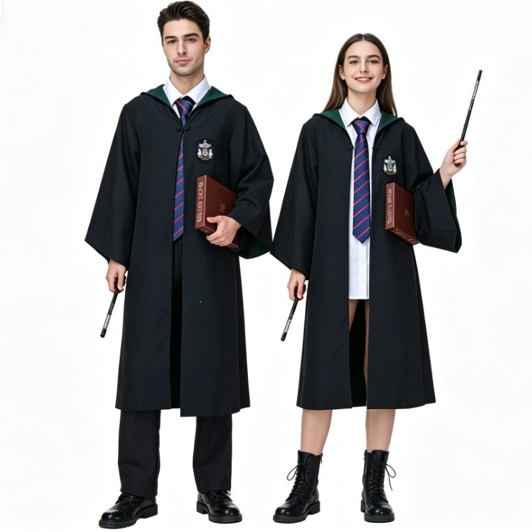 Wizard Magic Academy Cosplay Robe Cloak Costume for Adults and Kids